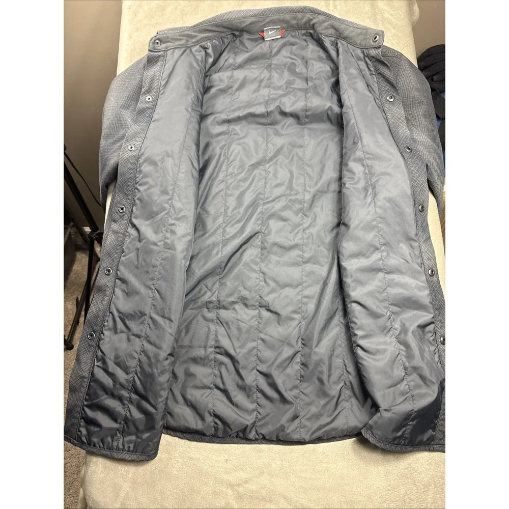 Nike Men L ACG Quilt Lined Snap Shirt Jacket Shadow Black Plaid Vintage Rare EUC